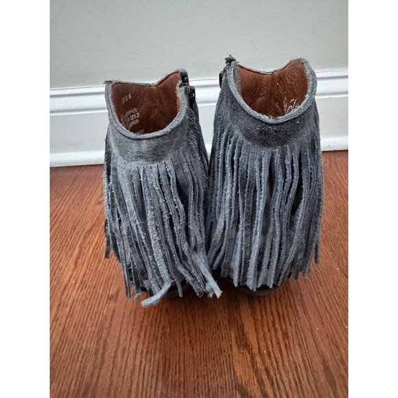 DAN POST Women 7.5 FRINGE Leather Suede Western Boots Blue - Picture 4 of 10